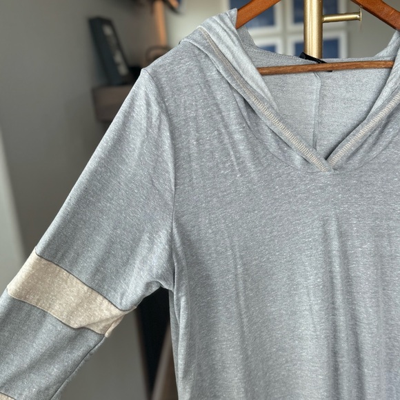 Myesper California Heathered Gray Lightweight Oversized Striped Hoodie - 2XL - Picture 8 of 8